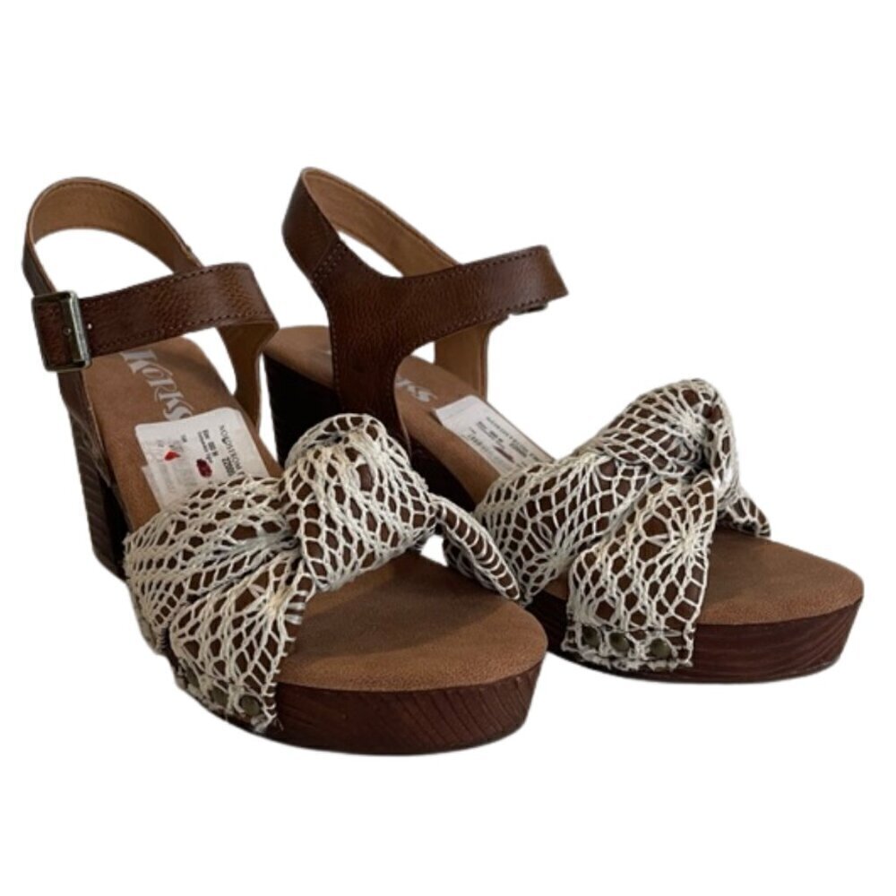 Kork's Brown and White Women's Sandal Size 8 - Picture 2 of 9